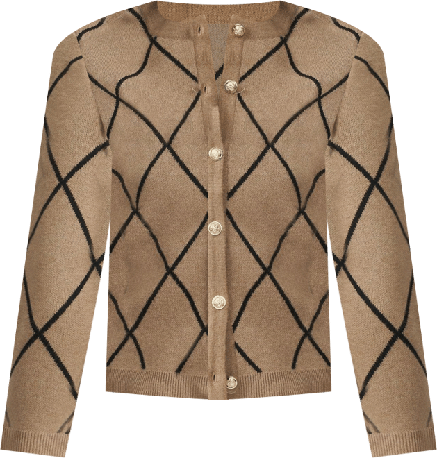 Women's Argyle Crewneck Cardigan