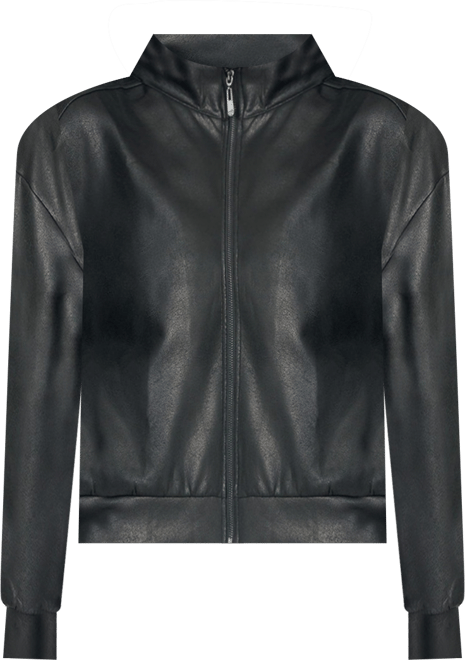 Women's Coated Cropped Bomber Jacket