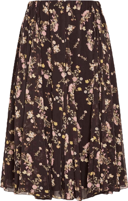 Plus Size Serene Print Midi Skirt