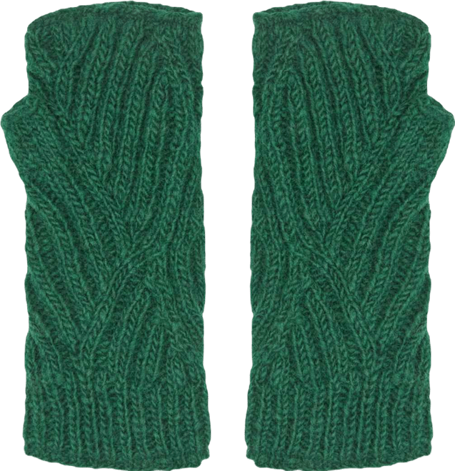 Women s Artisan Hand-Knit Vienna Winter Wool Half Mitten