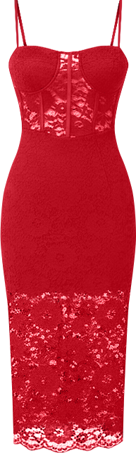 Women's Lace Corset Midi Dress