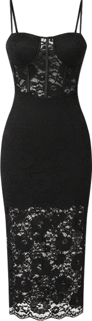 Women's Lace Corset Midi Dress