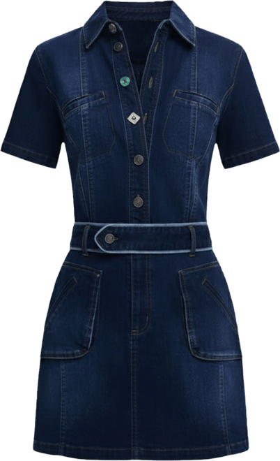 Women's Short denim dress with belt