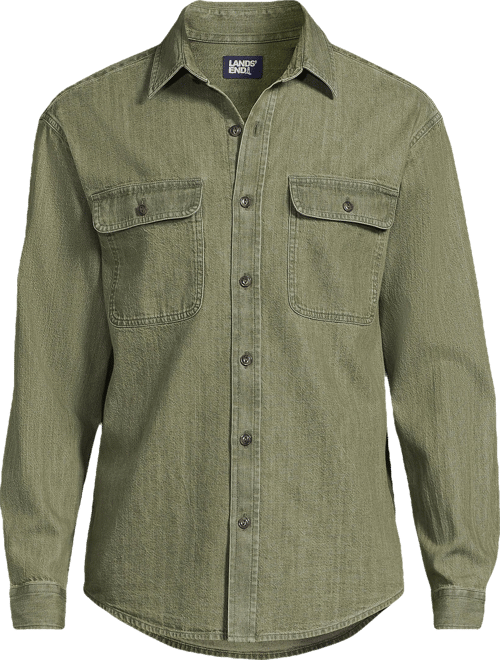 Men's Long Sleeve Indigo Work Shirt