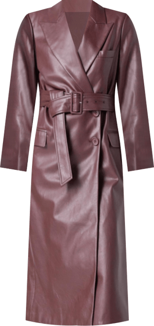 Women's Leather Trench Coat