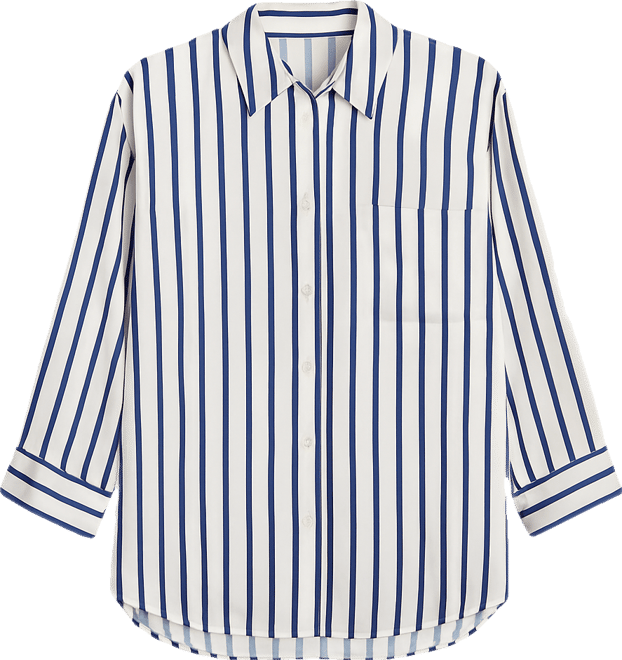 Women's Oversized Palma Stripe Silk Shirt