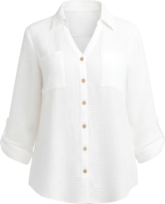 Women's Resort Collared Two Pocket Button Up Shirt