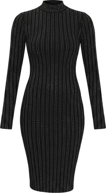 Junior's Mock Neck Studded Dress