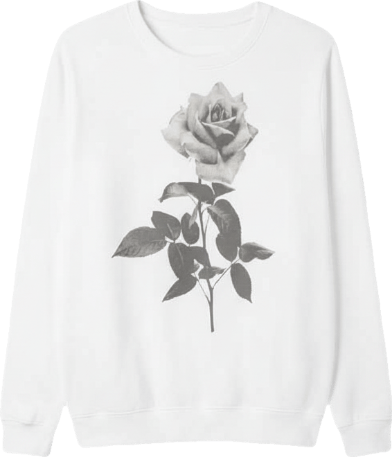 Juniors' Rose Photo Graphic Sweatshirt