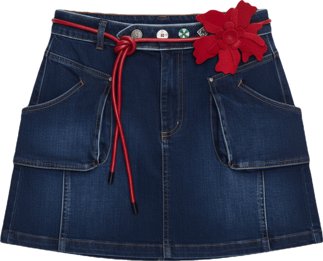 Women's Short denim skirt with belt