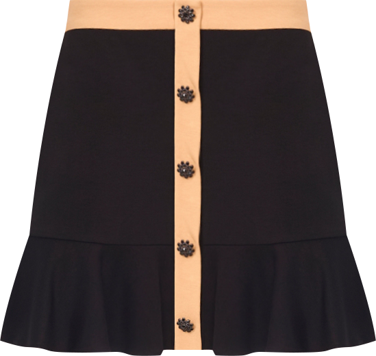 Women's Button Down Flounce Mini Skirt