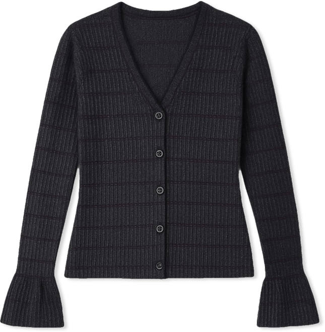 Women's Long Sleeve V-Neck Cardigan Knit Top