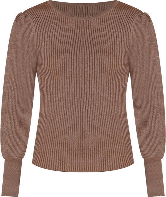 Women's Crewneck Puff Sleeves Sweater