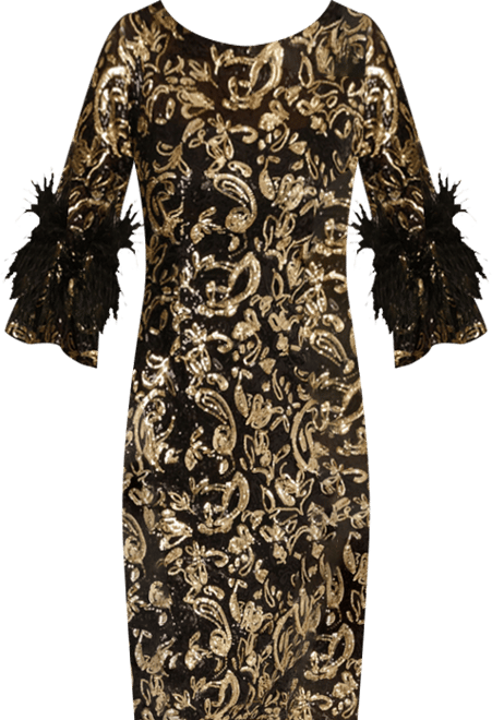 Women's Sequin Embroidered Midi Dress