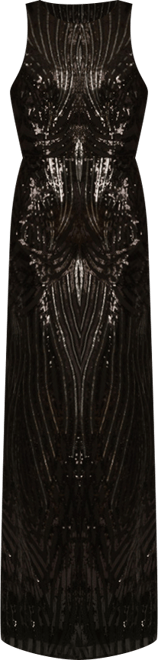 Women's Sequin Crewneck Sleeveless Gown