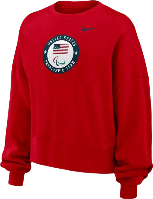 Women's Red U.s. Paralympics Oversized Phoenix Fleece Sweatshirt
