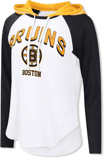 Women's Banks White Boston Bruins Vip Raglan Long Sleeve Hoodie T-Shirt