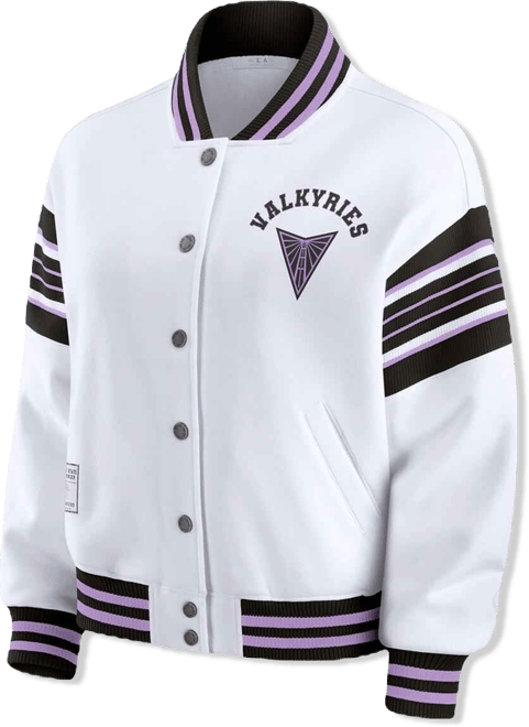 Women's White/Black Golden State Valkyries Plus Size Full-Snap Fleece Sweatshirt Jacket