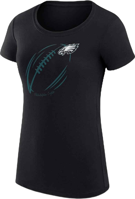 Women's Black Philadelphia Eagles Super-Slim Fit Lightweight Subtle Football T-Shirt