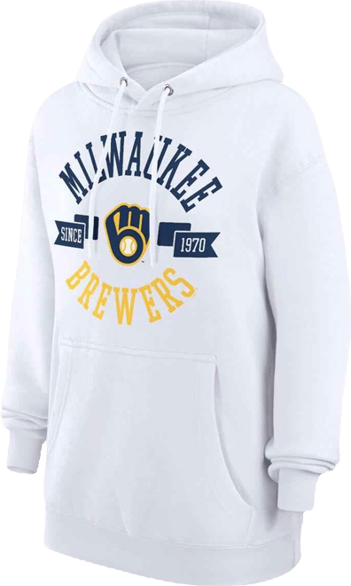 Women's White Milwaukee Brewers City Graphic Pullover Hoodie