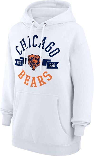 Women's White Chicago Bears City Graphic Team Fleece Pullover Hoodie