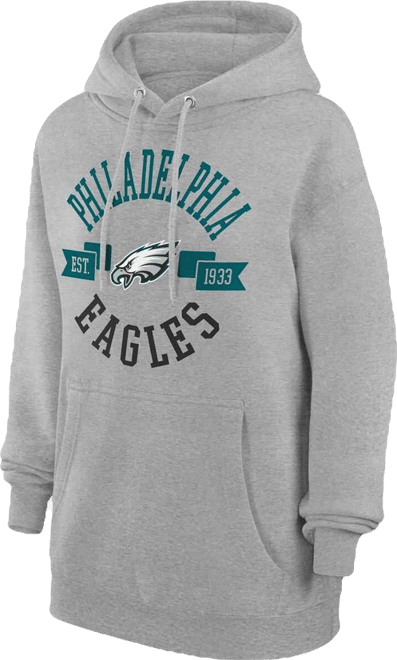 Women's Heather Gray Philadelphia Eagles City Graphic Team Fleece Pullover Hoodie