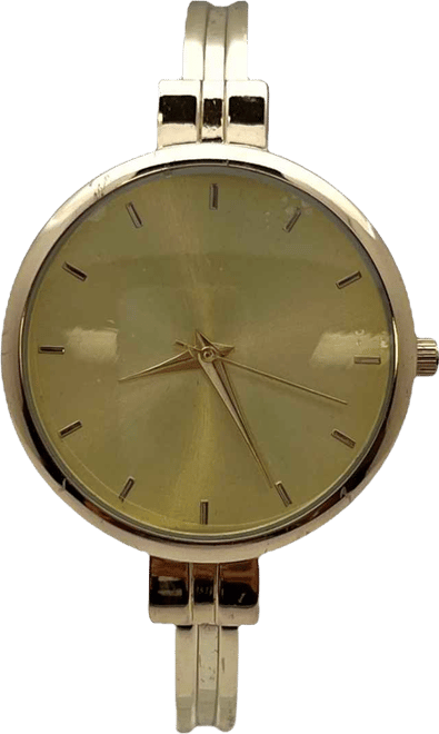 Gold Big Face Minimalist Bezel Bangle Women Watch