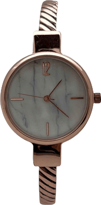 Rose Gold Every Day Thin Marble Face Bangle Women Watch
