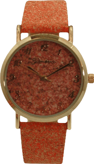 Orange Cork Style Strap Women Watch
