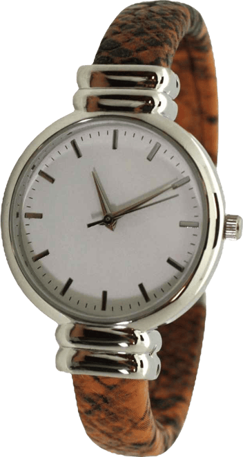 Camel Faux Snake Skin Bangle Women Watch