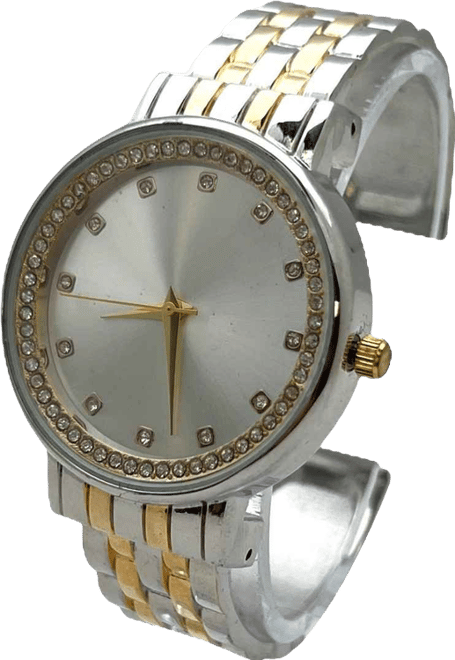 Two Tone Boyfriend Style Bangle Women Watch