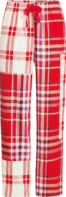Women's Flannel Patchwork Wide Leg Sleep Pants