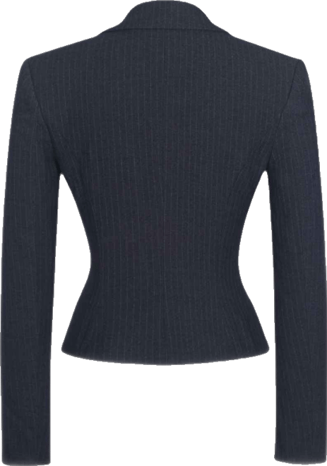 Women's Quinne Navy Striped Single-Breasted Peplum Blazer