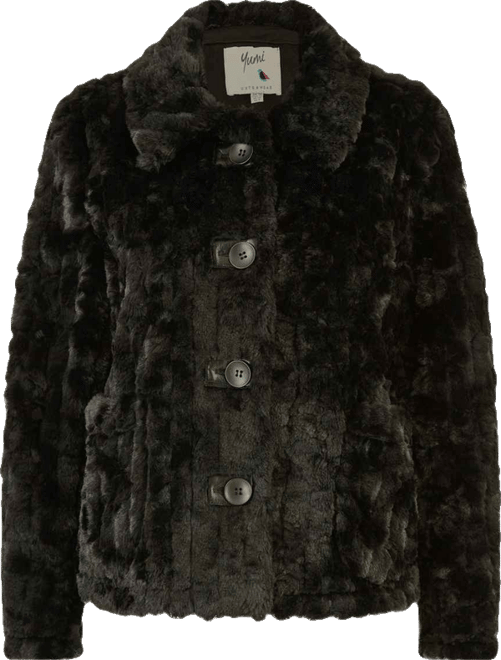 Women's Textured Faux Fur Jacket