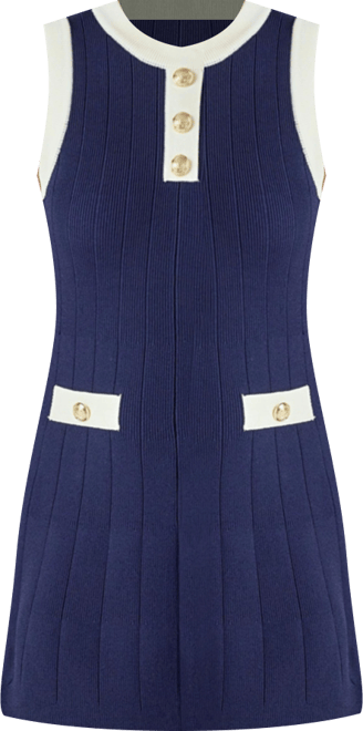 Women's Contrast Knit Mini Dress