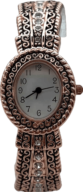 Rose Gold New Elegant Textured Bangle Women Watch
