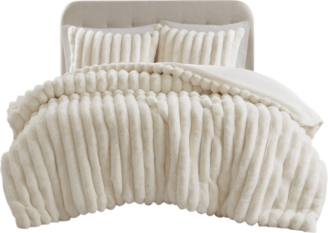 Jasmine Faux Fur Reverse to Velvet 3-Pc. Comforter Set, King