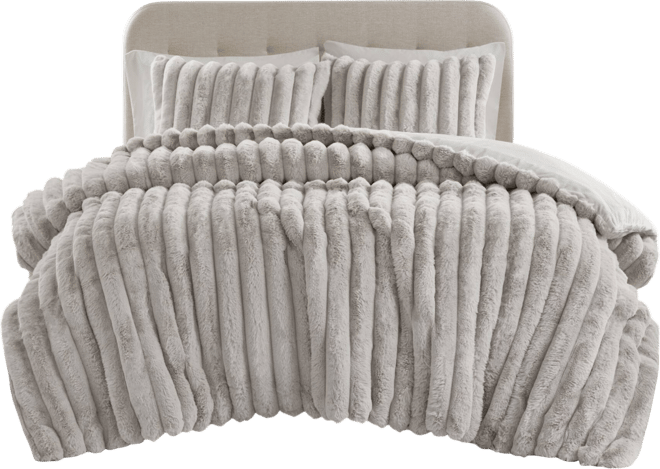 Jasmine Faux Fur Reverse to Velvet 3-Pc. Comforter Set, King