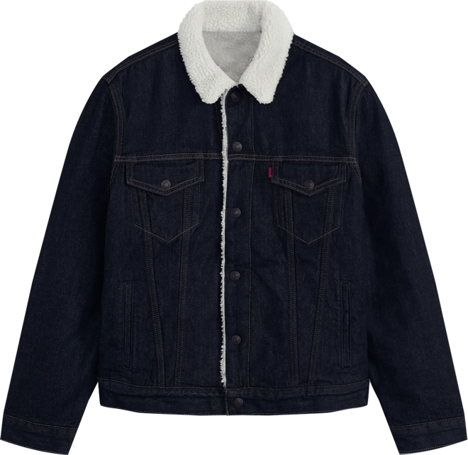 Men's Regular Fit Sherpa Denim Trucker Jacket