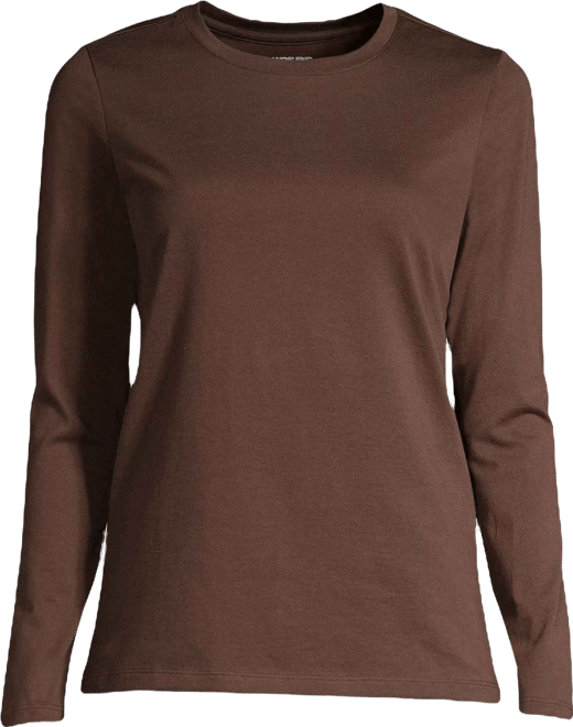 Plus Size Relaxed Supima Cotton Long Sleeve Crew Neck T-Shirt