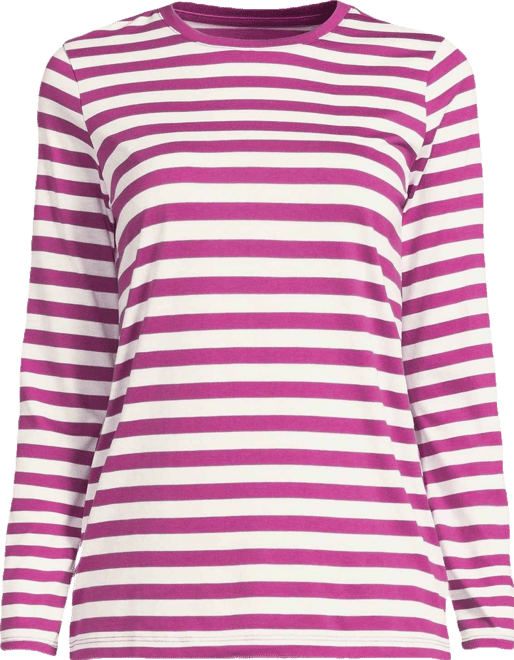 Plus Size Relaxed Supima Cotton Long Sleeve Crew Neck T-Shirt