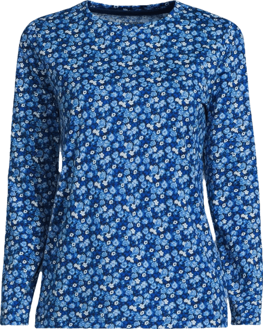 Plus Size Relaxed Supima Cotton Long Sleeve Crew Neck T-Shirt