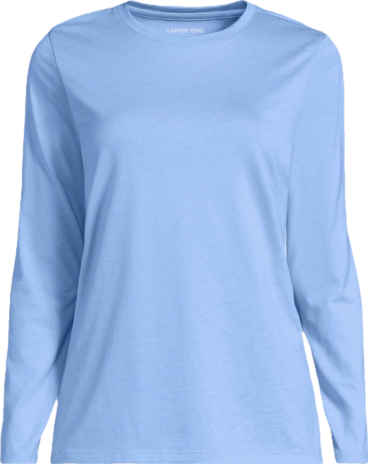 Plus Size Relaxed Supima Cotton Long Sleeve Crew Neck T-Shirt