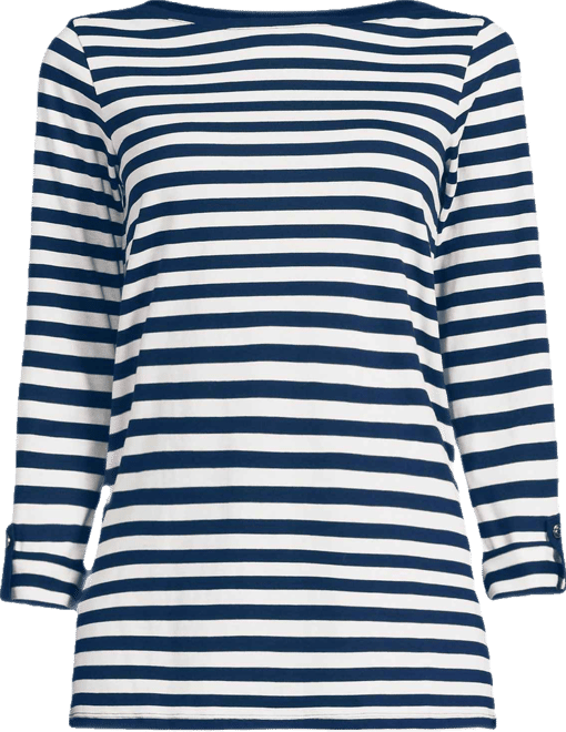 Women's Supima Cotton Adjustable 3/4 Sleeve Boatneck Tunic