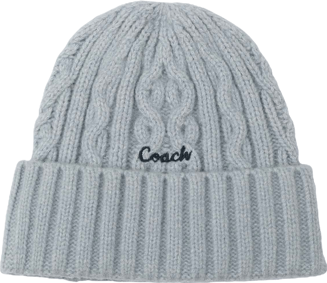 Women's Embroidered Cable-Knit Beanie Hat