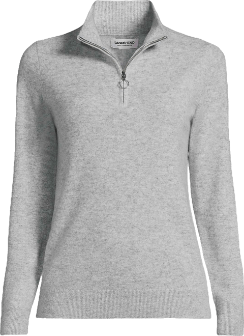 Lands' End Women's Cashmere Quarter Zip Sweater - Macy's