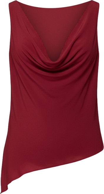 Women's Denise Asymmetric Chiffon Cowl Neck Top