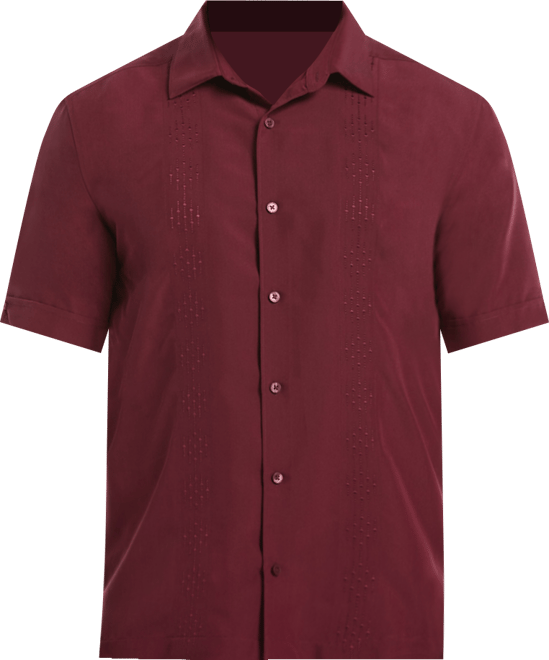 Men's Tonal Argyle Embroidery Short Sleeves Shirt