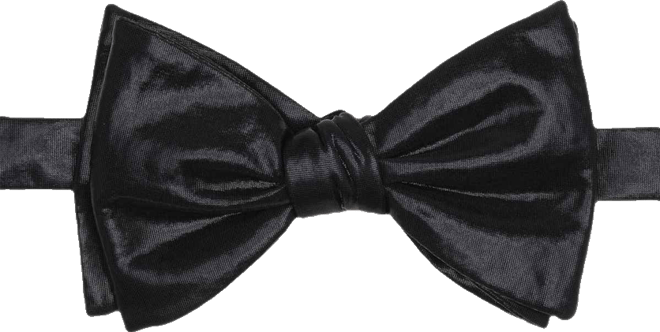 Men's Chrome Solid Bow Tie, Macy's Exclusive