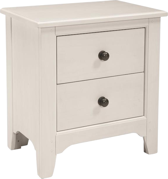 Taylor 2-Drawer Farmhouse Wood Nightstand in Sea Shell White
